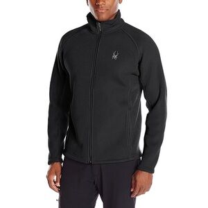 Spyder Core Sweater-Knit Fleece Jacket Full Zip Black Sz XL
